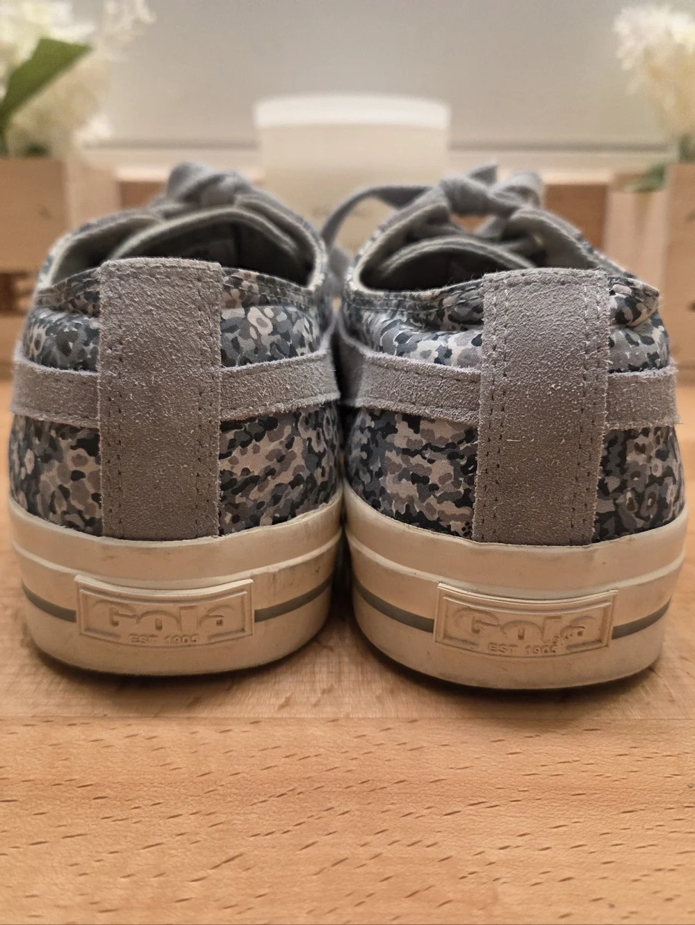 Gola x Liberty Art Fabrics Quota II Sneakers Blue Floral Canvas/Suede Size 8